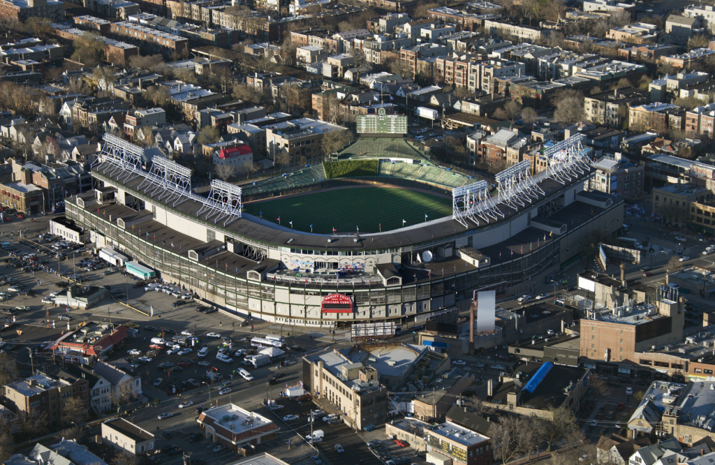 Aerial view of Wrigley Field
