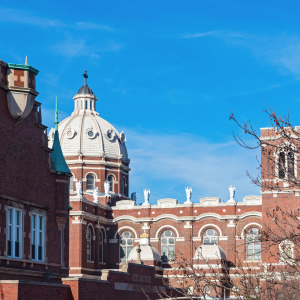 Historic church in Bucktown neighborhood of Chicago